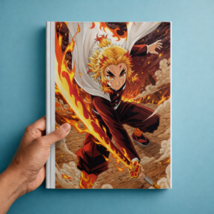 Kyojuro Rengoku Anime Poster - Demon Slayer Flame Hashira A4 Wall Art Print