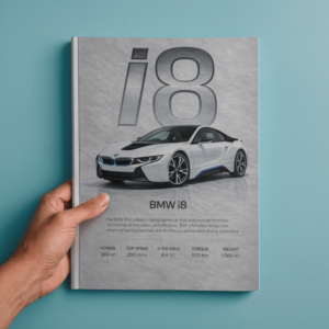 BMW i8 Hybrid Supercar Poster - Futuristic Automotive Wall Art - A4 Size Print