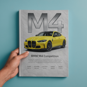 BMW M4 Competition G82 Poster - Modern Automotive Wall Art Print - A4 Size