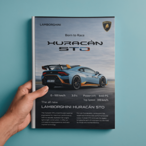 Lamborghini Huracán STO Automotive Poster - A4 Track-Focused Supercar Wall Art