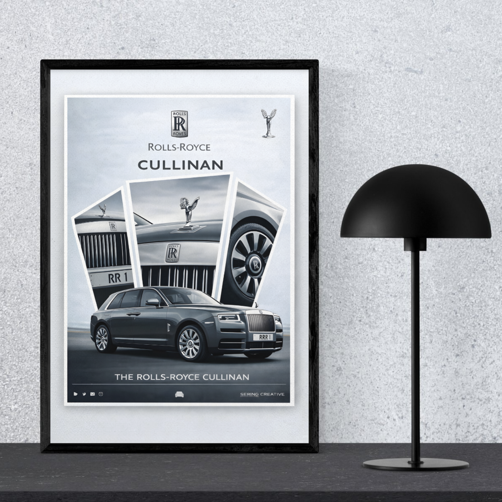 Rolls-Royce Cullinan Luxury Automotive Poster - A4 Minimalist Wall Art