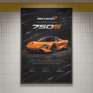 McLaren 750S Supercar Art Print | High-Speed Automotive Wall Decor