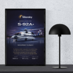 Sikorsky S-92A+ Helicopter Aviation Poster & Wall Art