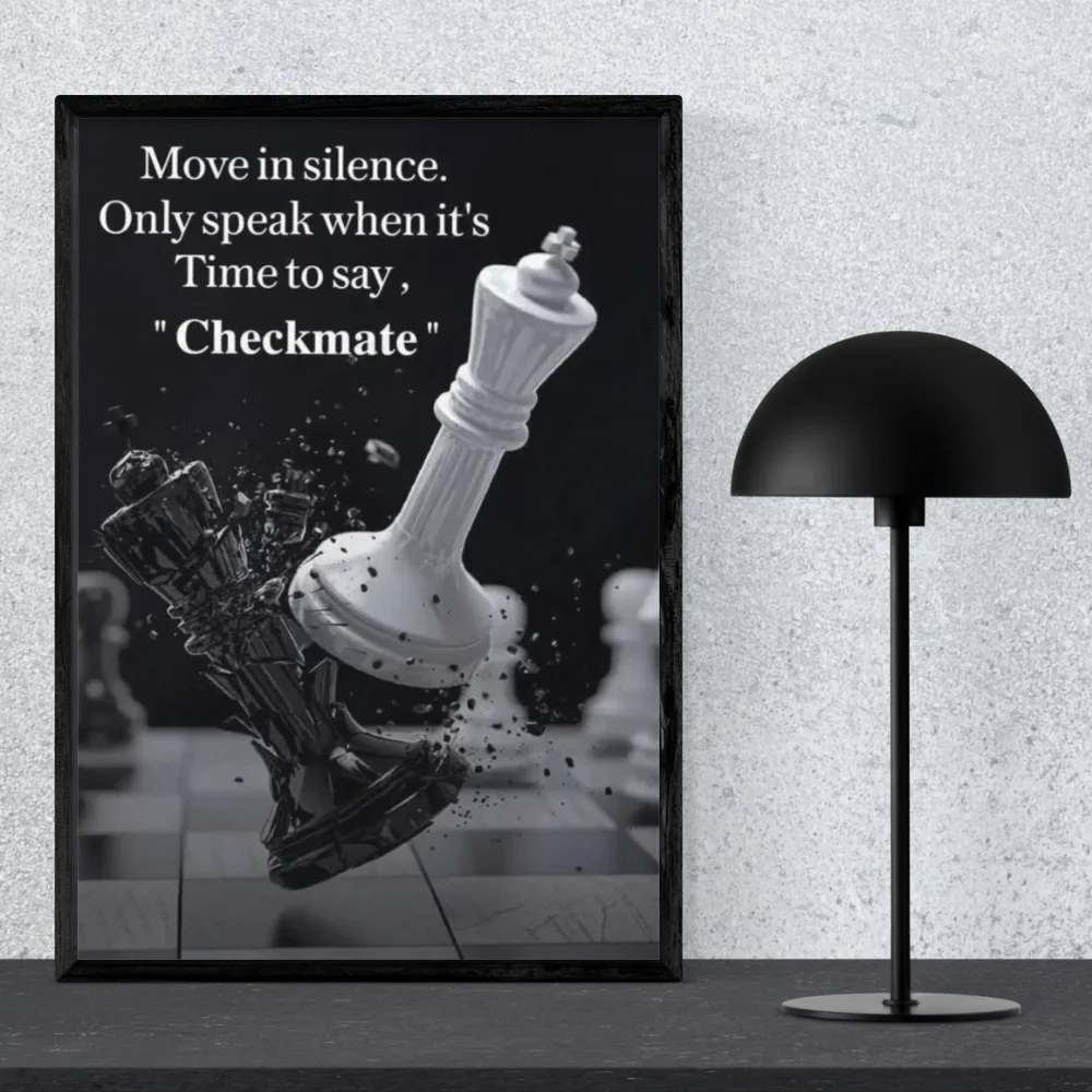 "Move in Silence" Chess Motivation Wall Art