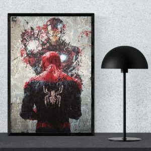 Spider-Man & Iron Man Urban Splatter Art Poster