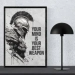 Spartan Warrior "Your Mind is Your Best Weapon" Wall Art