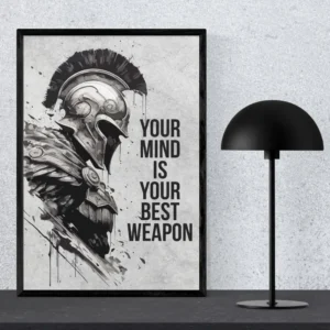 Spartan Warrior "Your Mind is Your Best Weapon" Wall Art