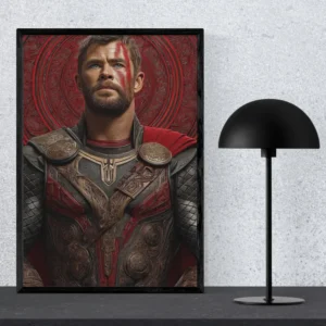 Cinematic Norse Hero Art Print | God of Thunder Wall Decor