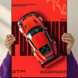 Porsche 911 GT3 RS Poster – Red Sports Car Wall Art Print | Acrylic, Foam & Paper